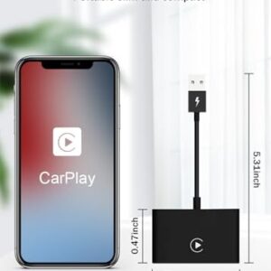 Wireless CarPlay Adapter, Plug & Play Converts Wired CarPlay to Wireless, Convert Wired to Wireless CarPlay Fit for Cars from 2015 & iPhone iOS 10+ (Black)