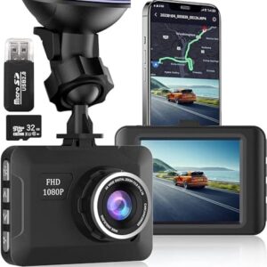 Dash Camera for Car, Dash Cams FHD 1080P Dash Cam Front with 32GB Card, Super Night Vision Dashcam, Dashcams for Cars w/WDR Loop Recording G-Sensor Parking Monitor Motion Detection Dashboard Camera