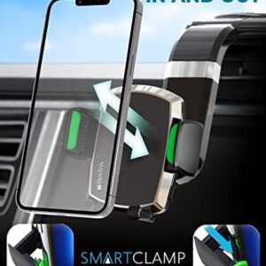 BESTRIX Phone Holder for Car, SmartClamp Car Phone Mount | Dashboard Cell Phone Car Phone Holder Compatible with iPhone 15 14 13 12 11 Pro Max, Xr, Xs, Galaxy S24 23 22 S21 S20 Ultra & All Smartphones