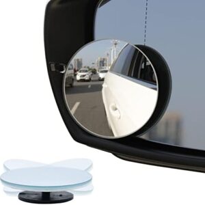 LivTee Blind Spot Mirror, 2″ Round HD Glass Frameless Convex Rear View Mirrors Exterior Accessories with Wide Angle Adjustable Stick for Car SUV and Trucks, Pack of 2