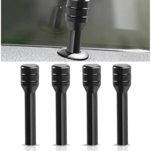 4PCS Car Door Lock Knobs, 1.96×0.47 Inch Door Lift Bolt Auto Inner Door Pull Pins, Aluminum Alloy Door Lock Cover Decor, Universal Car Accessories for Most Cars, Trucks (Black)