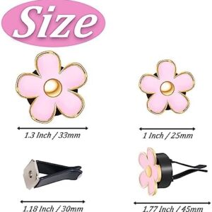 6 PCS Car Air Vent Clips Colorful Daisy Flower Car Air Freshener Clip Air Conditioning Outlet Clip for Car Interior Decoration Accessories (2 Size, White, Pink, Red)