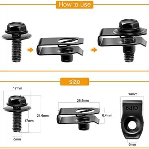 GOOACC GRC-70 35PCS Engine Under Cover Splash Shield Guard Body Bolts Bumper Fender Liner Push Retainer Fastener Rivet Clips , black