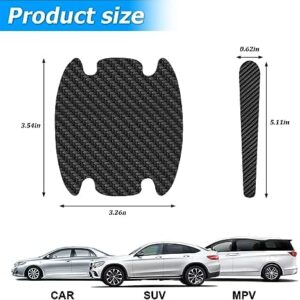 Car Door Handle Bowl Sticker, 8 Pcs Carbon Fiber Anti-Scratches Protectors, Universal Car Door Handle Cup Paint Guard Protective Films, Self-Adhesive & Non-Marking, Car Accessories (Black)