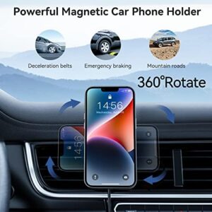 for MagSafe Car Mount Charger [15W PRO Charging] iPhone Wireless Car Charger for iPhone Car Accessories Magnetic Phone Holder Mount, Fits iPhone 15 Pro Max Plus Mini 14 13 12 (Black)