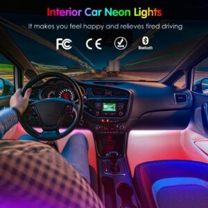 Interior Car Lights Keepsmile Car Accessories APP Control with Remote Music Sync Color Change RGB Under Dash Car Lighting with Charger 12V LED Lights