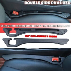 Car Seat Gap Filler Universal Fit Organizer Stop Things from Dropping, Black, Pack of 2