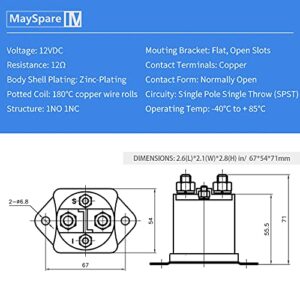 MaySpare 12V Gas Golf Cart Solenoid Relay for Club Car 1984 DS & Precedent Replaces Part Number 1013609,435-154