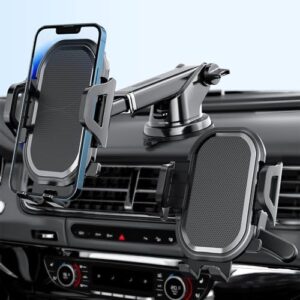 Phone Holder Mount for Car [ Off-Road Level & Stable Hook ] Windshield Dashboard Air Vent Universal Hands-Free Automobile Mounts Cell Phone Holder Fit for iPhone Smartphones