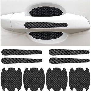 Car Door Handle Bowl Sticker, 8 Pcs Carbon Fiber Anti-Scratches Protectors, Universal Car Door Handle Cup Paint Guard Protective Films, Self-Adhesive & Non-Marking, Car Accessories (Black)