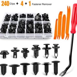 GOOACC – GRC-33 240PCS Bumper Retainer Clips Car Plastic Rivets Fasteners Push Retainer Kit Most Popular Sizes Auto Push Pin Rivets Set -Door Trim Panel Fender Clips for GM Ford Toyota Honda Chrysler