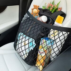 Car Seat Net and Car Net Front Seat Organizer – Versatile Elastic Net Holds Most Sizes and Shapes – Fits Most Vehicles – Car Organizer Front Seat Organizer – Car Seat Organizer – Car Purse Holder